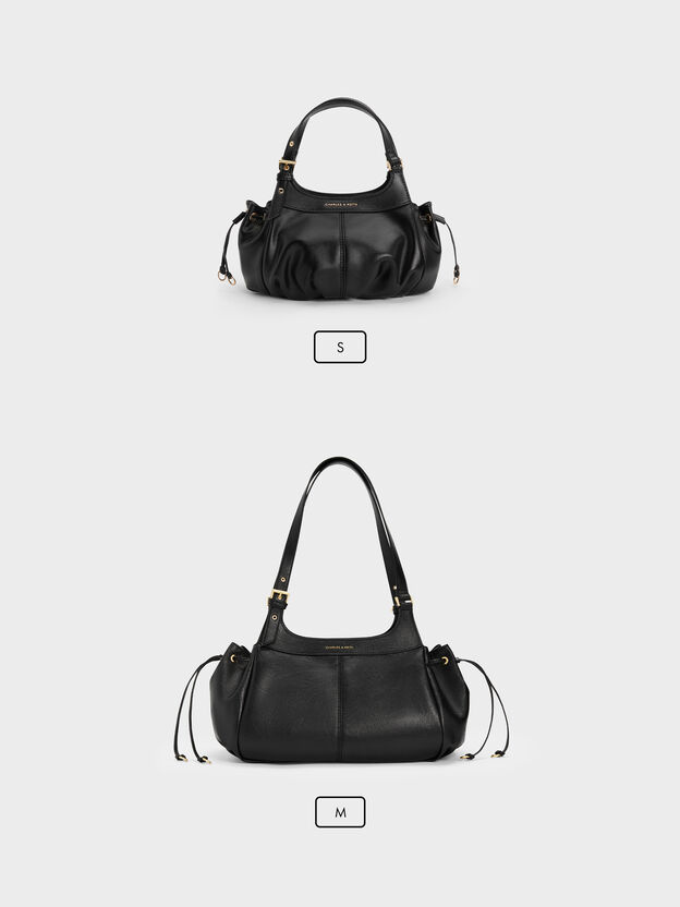Mini Lillith Drawstring Bucket Bag, Black, hi-res