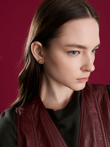 Athalia Crystal-Embellished Gift-Box Stud Earrings, Rose Gold, hi-res