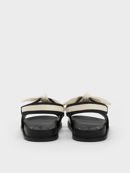 Knot-Bow Double-Strap Slingback Sandals, Chalk, hi-res