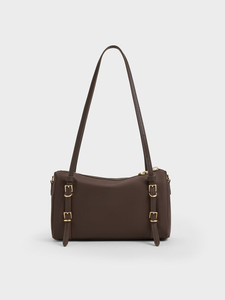 Mini Levy Nylon Shoulder Bag, Espresso Brown, hi-res