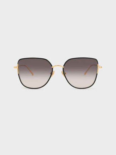 Seraphina Butterfly Sunglasses, Black, hi-res