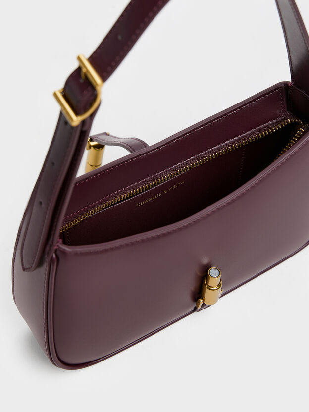 Cesia Metallic-Accent Shoulder Bag, Wineberry Red, hi-res