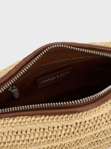 Ivette Raffia Woven Shoulder Bag, Multi, hi-res