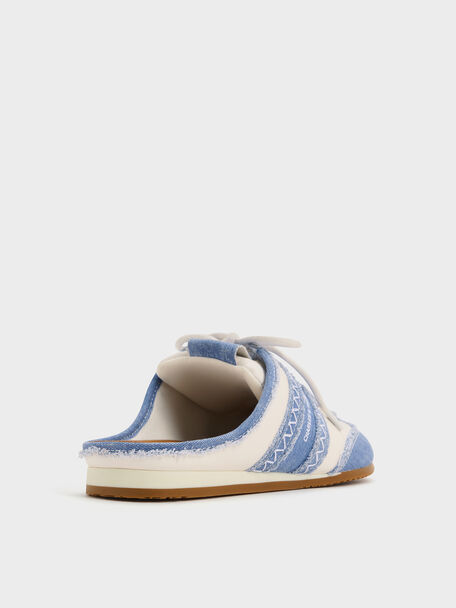 Denim & Leather Slip-On Sneakers, Blue, hi-res