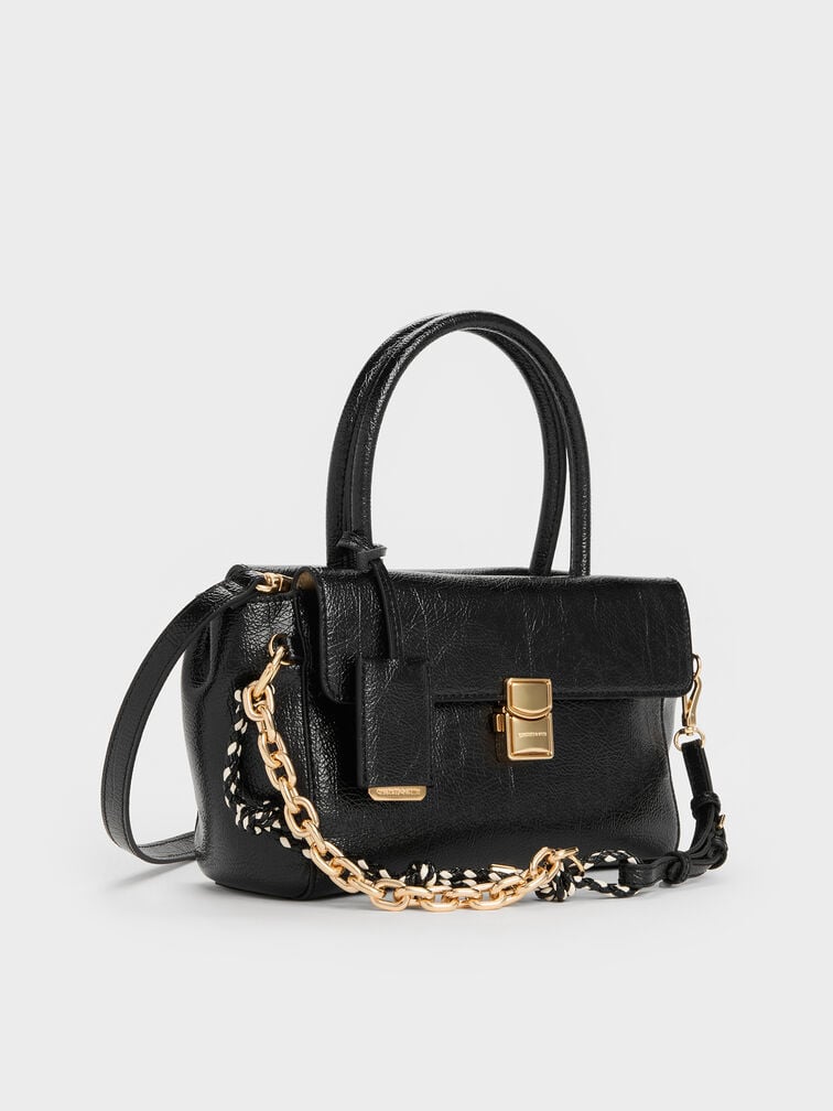 Acelynn Rope-Chain Tote Bag, Black, hi-res
