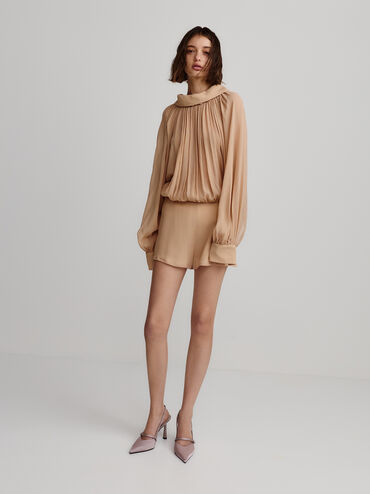 Helena Recycled Polyester Pearl-Buckle Pointed-Toe Slingback Pumps, Mauve, hi-res