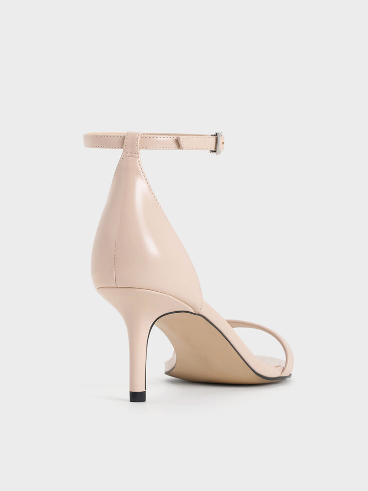 Patent Stiletto-Heel Ankle-Strap Sandals, Nude, hi-res