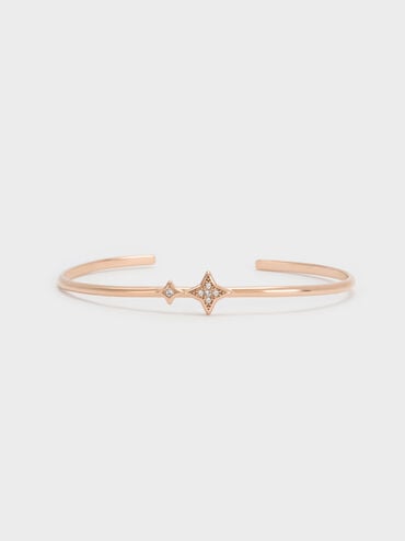 Everest Crystal Star Bangle, Rose Gold, hi-res