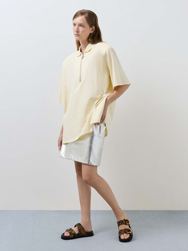 Gabine Leopard-Print Gold-Buckle Leather Slides, Animal Print Brown, hi-res