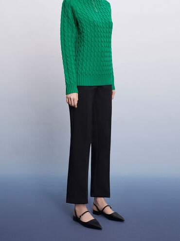 Roxane Slingback Mary Jane Flats, Black, hi-res