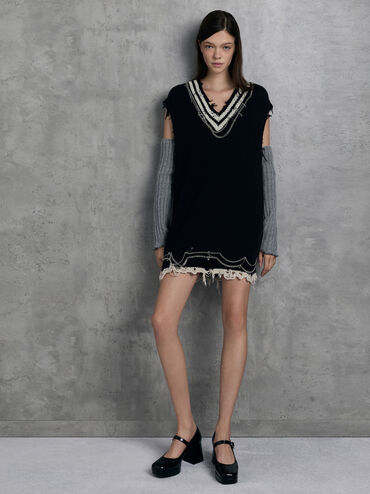 Platform Block-Heel Mary Jane Pumps, Black Box, hi-res