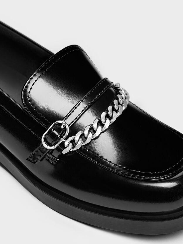 Georgie Chain Loafers, Black Box, hi-res