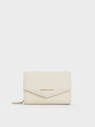 Stitch Trim Envelope Wallet, Cream, hi-res