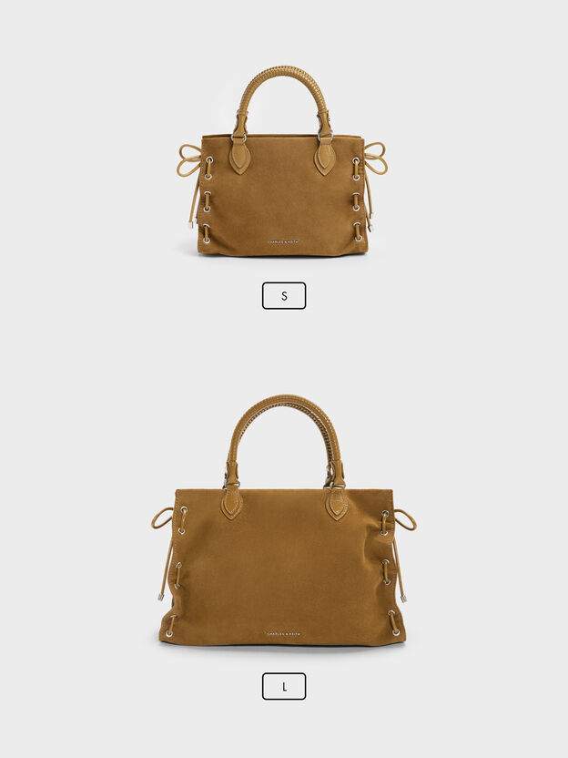 Large Nylah Grommet Lace-Up Tote Bag, Sahara Sand, hi-res