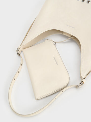 Liv Grommet Hobo Bag, Cream, hi-res