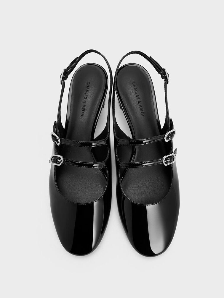 Clementine Double-Strap Slingback Mary Jane Pumps, Black Box, hi-res