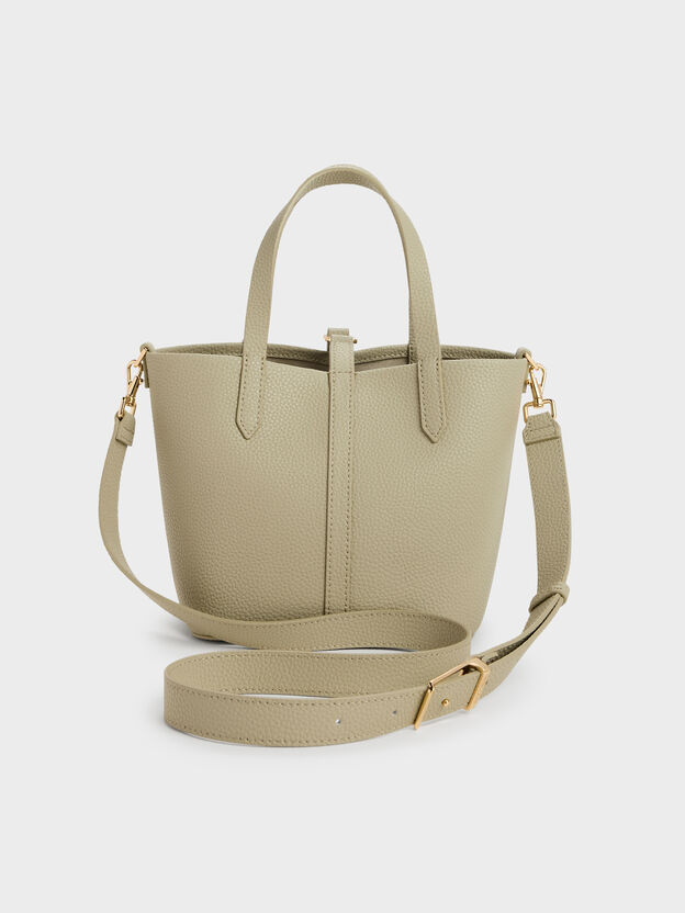 Beryl Belted Bucket Bag, Pale Olive, hi-res