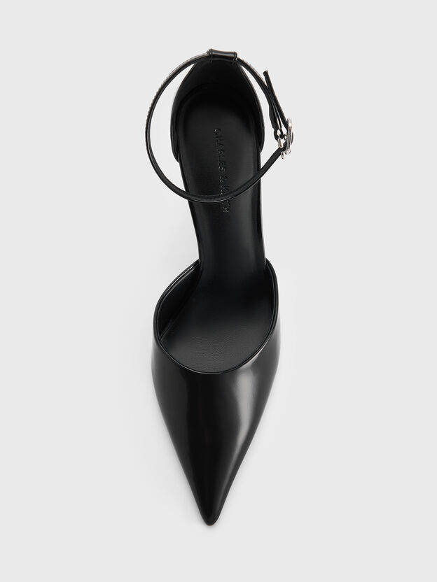 Pointed Ankle-Strap D'Orsay Pumps, Black Box, hi-res