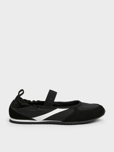 Jace Recycled Leather Mary Jane Sneakers, Black Textured, hi-res