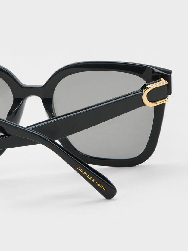 Gabine Oversized Butterfly Sunglasses, Black, hi-res