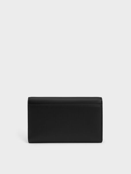 Octavia Front Flap Long Wallet, Noir, hi-res