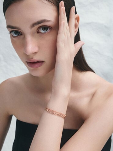 Nyra Double-Chain Bracelet, Rose Gold, hi-res