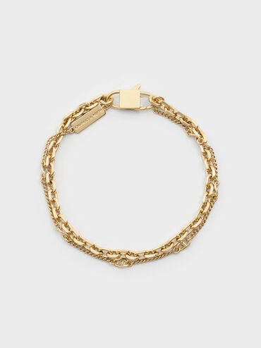 Nyra Double-Chain Bracelet, Gold, hi-res