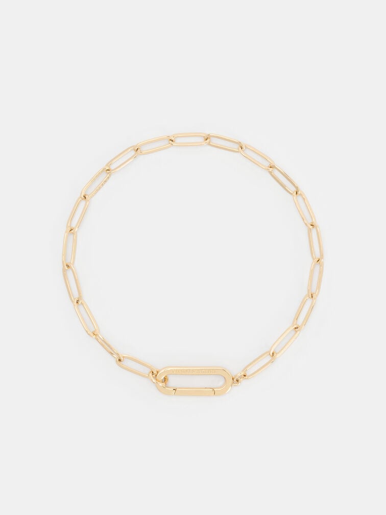 Arleth Oblong-Pendant Chain Bracelet, Gold, hi-res
