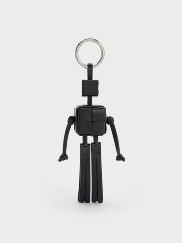 Ivette Woven Robot Bag Charm, Noir, hi-res