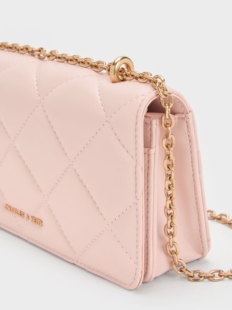 Paffuto Quilted Wallet On Chain, Soft Pink, hi-res