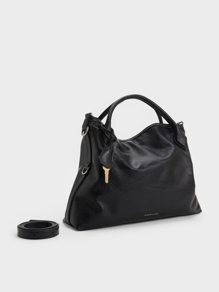 Delfina Chain Tote Bag, Noir, hi-res