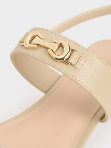 Trifina Metallic-Accent Slingback Sandals, Taupe, hi-res