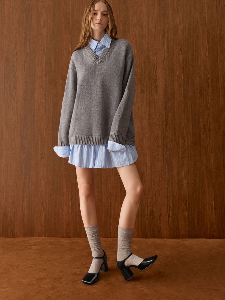 Patricia Patent Square-Toe D'Orsay Pumps, Black Patent, hi-res