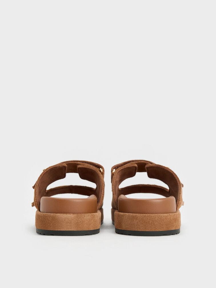 Kori Suede Slide Sandals, Cognac, hi-res