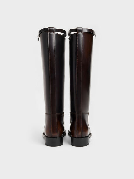Griselda Knee-High Boots, Dark Brown, hi-res