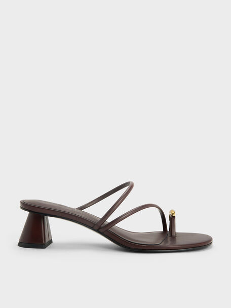 Toe-Ring Strappy Heels, Maroon, hi-res