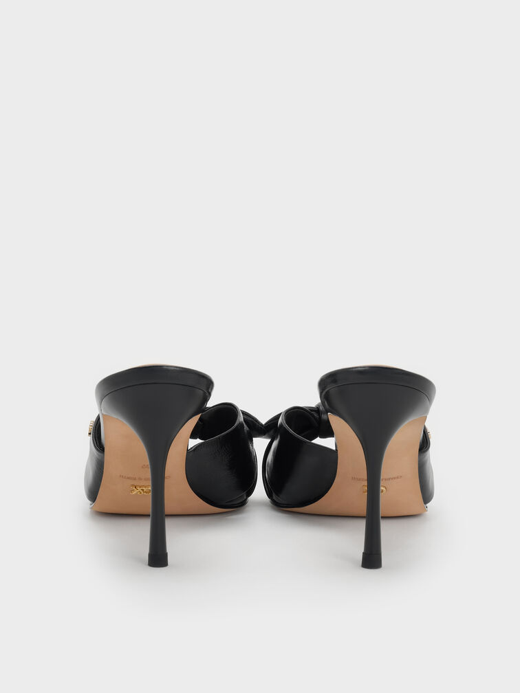 Jayce Leather Stiletto Mules, Black, hi-res
