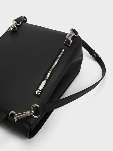 Octavia Front Flap Structured Backpack, Noir, hi-res