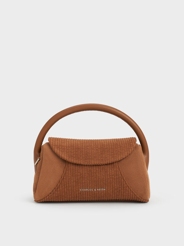 Girls' Nelly Corduroy Top Handle Bag, Brown, hi-res