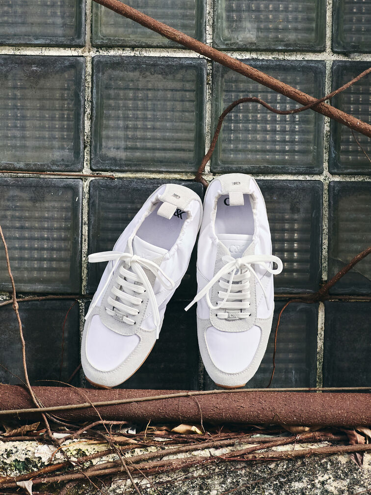 Jace Recycled Leather Sneakers, White, hi-res