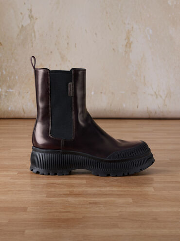 Darra Ridged-Sole Chelsea Boots, Burgundy, hi-res