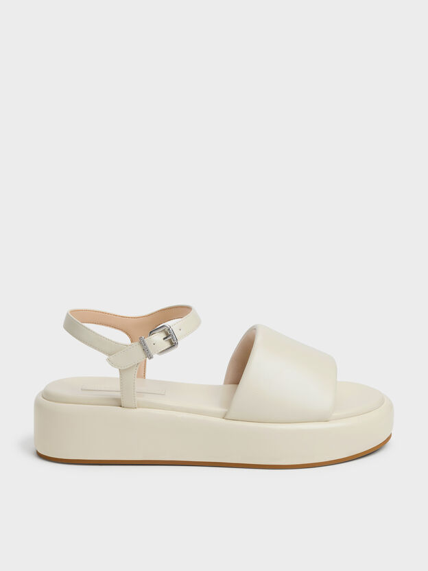 Ankle-Strap Flatform Sandals, Chalk, hi-res