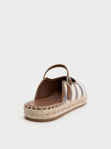 Striped Mary Jane Espadrille Mules, Dark Blue, hi-res