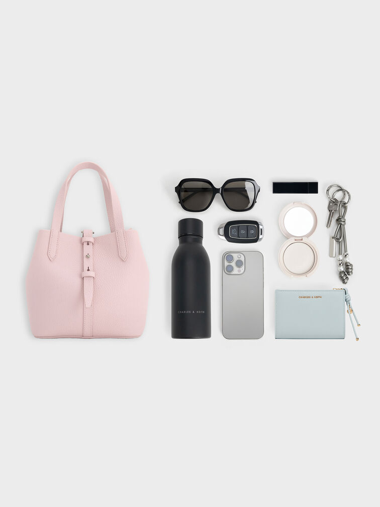 Beryl Belted Bucket Bag, Soft Pink, hi-res