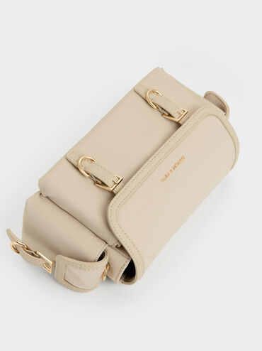 Levy Nylon Buckled Crossbody Bag, Dusted Oat, hi-res