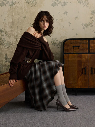 Erinna Metallic-Accent Pointed-Toe Pumps, Burgundy, hi-res