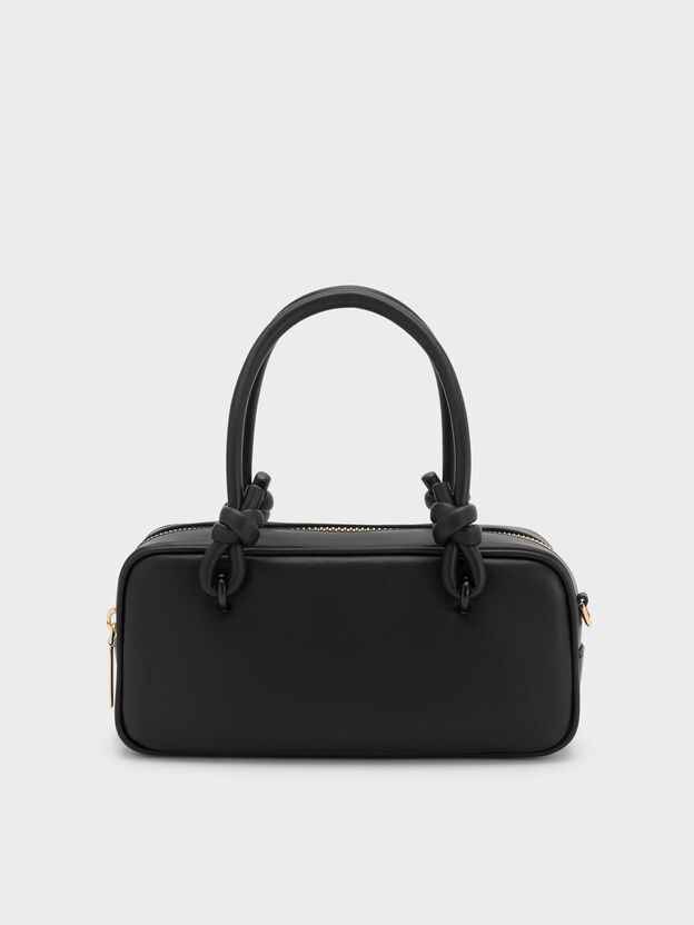 Sammie Knotted-Handle Boxy Bag, Black, hi-res
