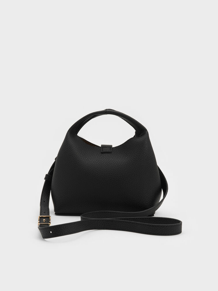 Mini Chance Turn-Lock Bucket Bag, Black, hi-res