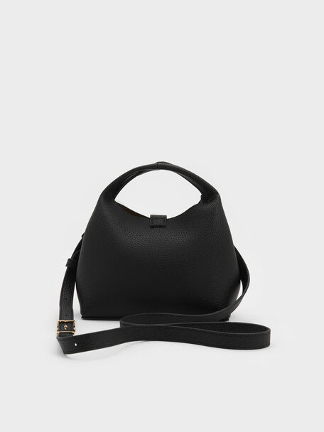 Mini Chance Turn-Lock Bucket Bag, Black, hi-res