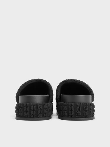 Loren Textured Platform Sandals, Black Textured, hi-res